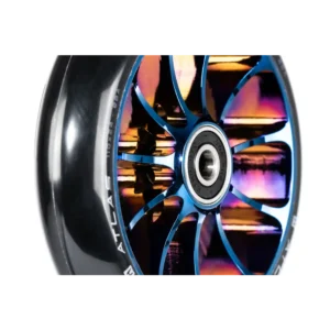 Roue Ethic Atlas 110mm bleu chrome proche