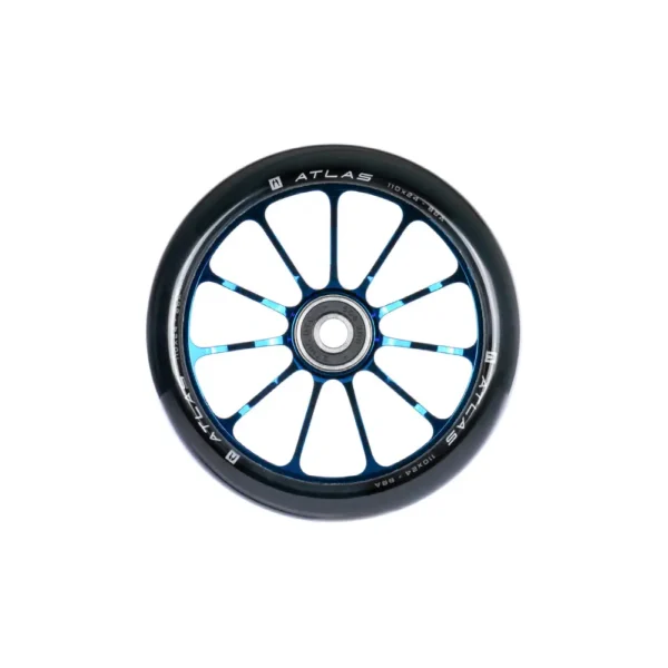 Roue Ethic Atlas 110mm bleu chrome présentation